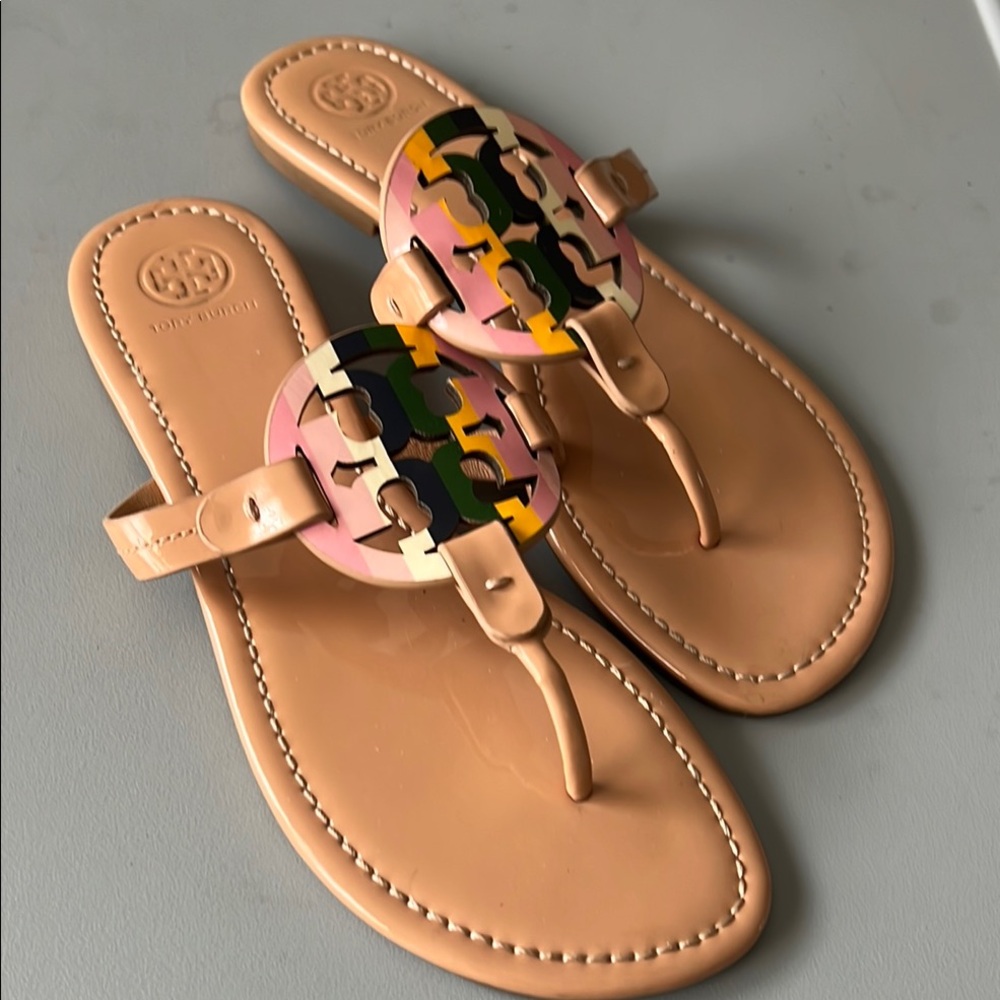 Tory Burch Miller sandals in “balloon stripe”